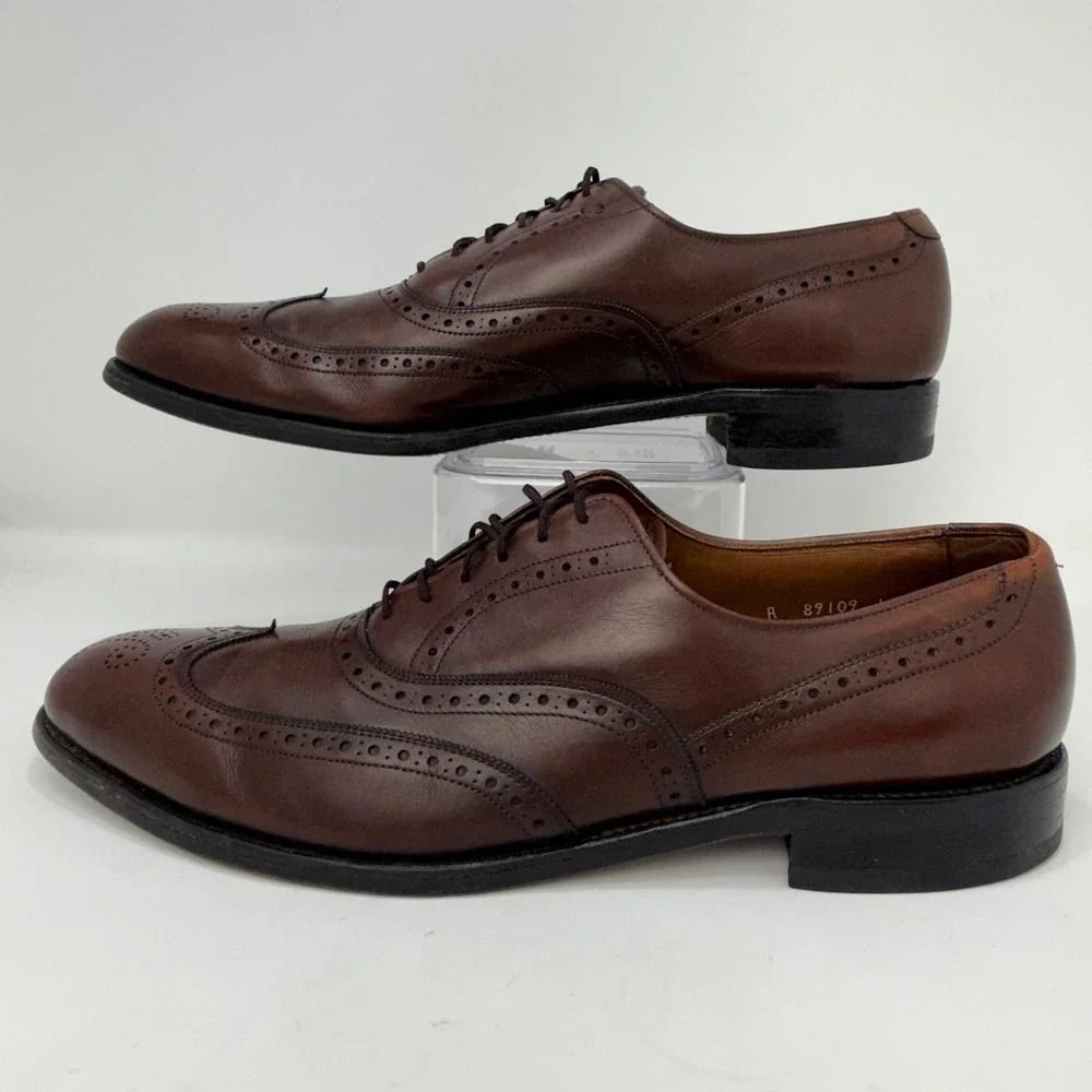 Allen Edmonds Chester Brown Leather Wingtip Oxford Dress Shoes Mens 13 A
